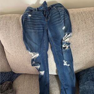 American Eagle Outfitters Ripped Blue Skinny Jeans